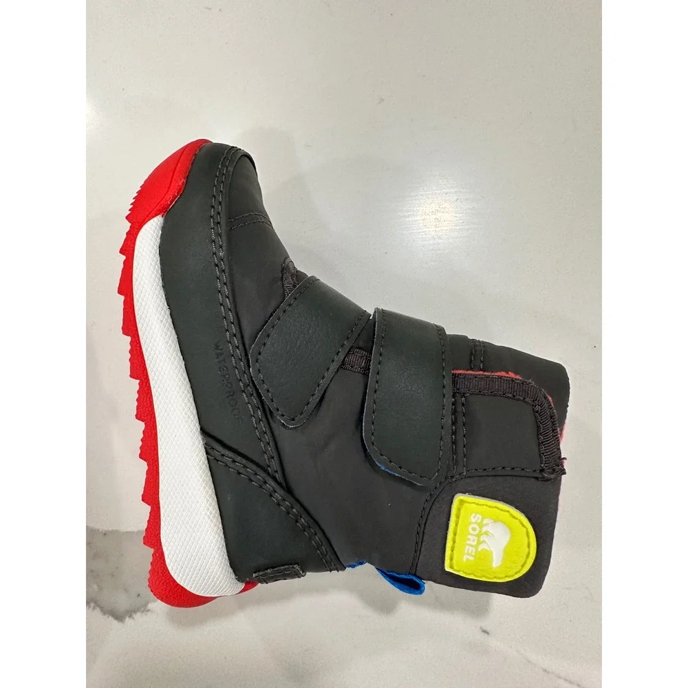 Sorel Whitney II Strap Waterproof Insulated Winter Boots Grey Red Kids 5